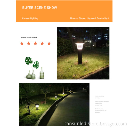 Waterproof Solar Garden Light - LED Bollard Post Light for Outdoor Path Highlight